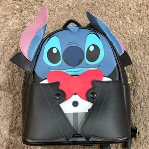 Stitch Vampire Mini Backpack with Red Bow